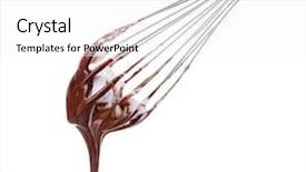 Presentation with white chocolate - Amazing PPT theme having singles mixer - metal whisk for whipping eggs backdrop and a white colored foreground