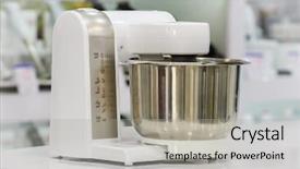  Presentation with electric retail - Theme enhanced with singles mixer - single electric food processor background and a light gray colored foreground