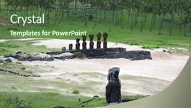  Presentation with ahu - PPT theme with singular - ahu nau nau moai background and a ocean colored foreground