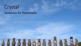  Presentation with ahu - Cool new presentation design with singular - all 15 moais of ahu backdrop and a teal colored foreground