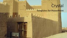  Presentation with riyadh - Amazing presentation theme having singular - clay fortress in diriyah er backdrop and a yellow colored foreground