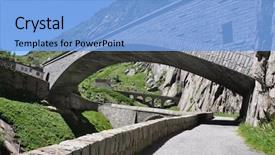  Presentation with devil - Slide deck enhanced with singular - devil's bridge at st gotthard background and a light blue colored foreground