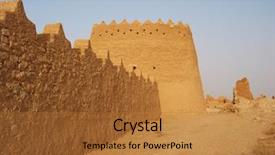  Presentation with riyadh - Theme consisting of singular - diriyah clay fortress in er background and a gold colored foreground