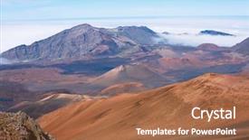  Presentation with hawaii - Presentation theme featuring singular - haleakala volcano crater in haleakala background and a coral colored foreground