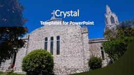  Presentation with catholic 16 chapel - Theme with singular - la toja island toxa chapel background and a ocean colored foreground