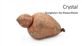  Presentation with sweet potato - Audience pleasing presentation theme consisting of singular - sweet potato with weird shape backdrop and a white colored foreground