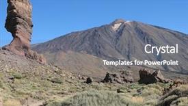  Presentation with igneous rock volcano - Cool new PPT theme with singular - teide volcano tenerife canaries backdrop and a gray colored foreground