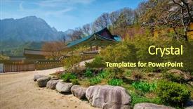  Presentation with mongolian state south korea - Colorful slides enhanced with sinheungsa buddhist temple in seoraksan backdrop and a tawny brown colored foreground