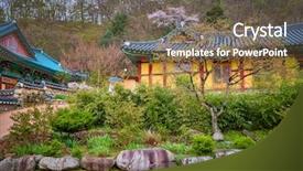  Presentation with mongolian state south korea - Theme having sinheungsa buddhist temple in seoraksan background and a tawny brown colored foreground