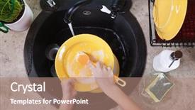  Presentation with under water - Amazing slide deck having sink - scrubbing with a brush backdrop and a coral colored foreground