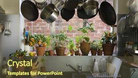  Presentation with plants - Beautiful presentation design featuring sink against potted plants backdrop and a tawny brown colored foreground