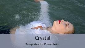  Presentation with swim - PPT theme consisting of sink float - business woman swim background and a  colored foreground