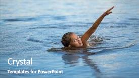  Presentation with river siene - Audience pleasing PPT theme consisting of sink float - little girl floating backdrop and a  colored foreground