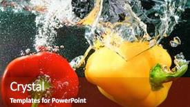  Presentation with black yellow - Slide set enhanced with sink float - red and yellow peppers background and a crimson colored foreground