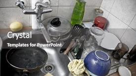  Presentation with ordinary - PPT theme having sink full of dirty dish background and a dark gray colored foreground