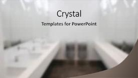  Presentation with public - Slide deck featuring sinks with mirrors in public background and a light gray colored foreground