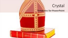  Presentation with dutch sinterklaas - Colorful slide set enhanced with sinterklaas isolated on white backgroud backdrop and a coral colored foreground