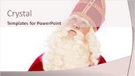  Presentation with dutch sinterklaas - Slides having sinterklaas-looking-up-isolated background and a sky blue colored foreground