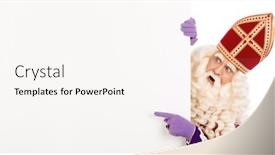  Presentation with dutch sinterklaas - Cool new slide deck with sinterklaas or saint nicholas pointing to blank cardboard isolated on white background dutch character of santa claus backdrop and a cream colored foreground