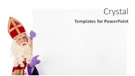  Presentation with dutch sinterklaas - Slide set with sinterklaas or saint nicholas pointing background and a white colored foreground