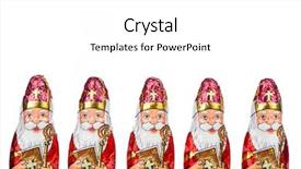  Presentation with dutch sinterklaas - Theme with sinterklaas saint nicholas chocolate figure background and a white colored foreground