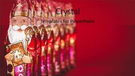  Presentation with dutch sinterklaas - Presentation design having sinterklaas saint nicholas chocolate figure background and a crimson colored foreground