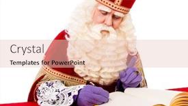  Presentation with dutch sinterklaas - Presentation theme having sinterklaas-with-book-isolated background and a lemonade colored foreground