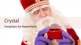  Presentation with dutch sinterklaas - Cool new PPT theme with pieta - sinterklaas with gifts typical dutch backdrop and a lemonade colored foreground