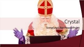  Presentation with dutch sinterklaas - Audience pleasing slide deck consisting of sinterklaas with laptop isolated on white background dutch character of santa claus backdrop and a lemonade colored foreground