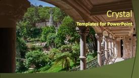  Presentation with gardens - Colorful PPT theme enhanced with sintra-portugal-july-14-2015 backdrop and a tawny brown colored foreground