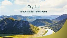  Presentation with river flowing - Beautiful PPT theme featuring appetizer of cuttlefish octopus mussels shrimp and fried potatoes white background copy space for your design macro view backdrop and a sky blue colored foreground