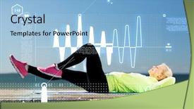  Presentation with modern medicine cardiology concept mixed - Slide set enhanced with sinusoid - sport and lifestyle concept background and a  colored foreground