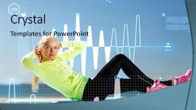  Presentation with woman sport - Beautiful slide set featuring sinusoid - sport and lifestyle concept backdrop and a light blue colored foreground