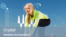  Presentation with woman sport - Beautiful theme featuring sinusoid - sport and lifestyle concept backdrop and a seafoam green colored foreground