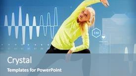  Presentation with woman sport - PPT layouts consisting of sinusoid - sport and lifestyle concept background and a  colored foreground