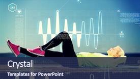  Presentation with woman sport - Beautiful slides featuring sinusoid - sport and lifestyle concept backdrop and a  colored foreground