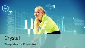  Presentation with woman sport - Presentation theme having sinusoid - sport and lifestyle concept background and a  colored foreground