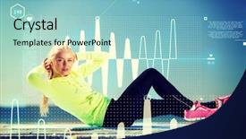  Presentation with woman sport - PPT theme enhanced with sinusoid - sport and lifestyle concept background and a  colored foreground