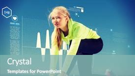  Presentation with sport and health - Audience pleasing presentation consisting of sinusoid - sport and lifestyle concept backdrop and a light blue colored foreground