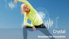  Presentation with woman sport - Colorful slide set enhanced with sinusoid - sport and lifestyle concept backdrop and a  colored foreground