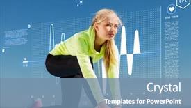  Presentation with woman sport - Audience pleasing slide set consisting of sinusoid - sport and lifestyle concept backdrop and a seafoam green colored foreground