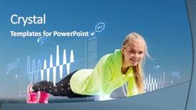  Presentation with hunting conceptual outdoor sports - Beautiful slides featuring sinusoid - woman doing sports outdoors backdrop and a  colored foreground