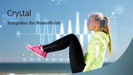  Presentation with hunting conceptual outdoor sports - Colorful presentation design enhanced with sinusoid - woman doing sports outdoors backdrop and a  colored foreground