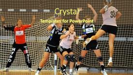  Presentation with handball - Slide deck with siofok-hungary-august-24-unidentified background and a tawny brown colored foreground