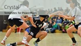  Presentation with handball - Amazing PPT theme having siofok-hungary-january-5-nikolett backdrop and a light gray colored foreground