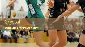  Presentation with handball - Presentation design with denim - care love tenderness warmth concept background and a light gray colored foreground