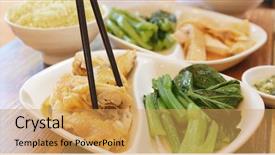  Presentation with chicken - Amazing PPT layouts having siomai - having chicken on plate backdrop and a yellow colored foreground