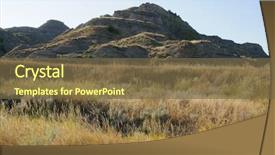  Presentation with birds formations - Beautiful PPT theme featuring sioux - makoshika state park badlands formations backdrop and a  colored foreground