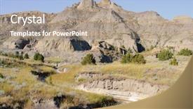  Presentation with birds formations - Colorful theme enhanced with sioux - makoshika state park badlands formations backdrop and a coral colored foreground