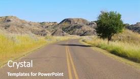  Presentation with chemistry solid state - Colorful PPT theme enhanced with sioux - makoshika state park road backdrop and a  colored foreground